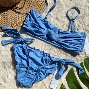 Frankie’s Bikinis Carrie Top and Colby Bottom in Chambray